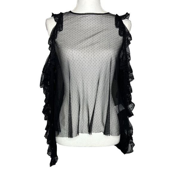 Alice McCall If Only Sheer Long Sleeve Ruffle Top - Picture 1 of 7
